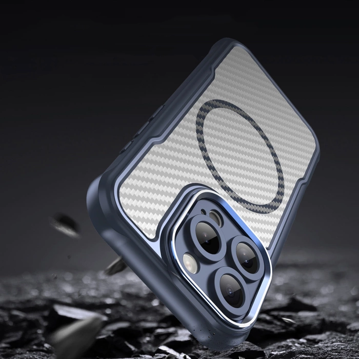 Leading Series MagSafe Silikonhülle für iPhone 16 Pro – blau