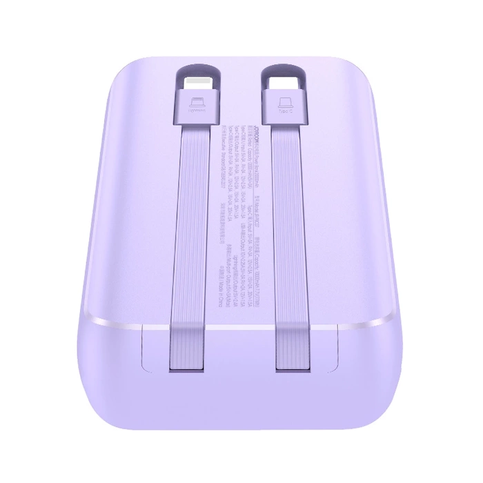 Mini powerbanka s vestavěnými kabely Joyroom JR-PBC07 20000mAh 30W - fialová