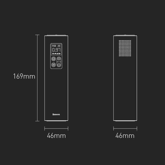 Baseus Mini Auto Kompressor Luftpumpe für Zigarettenanzünder schwarz (CRCQ000001)