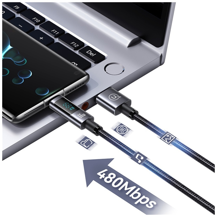 Kabel USAMS Sufeng Series 66W 6A Fast Charging USB-C do USB-A 1.2m US-SJ673 Matowy