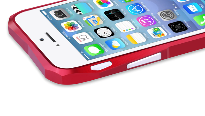 Coque LJY Hardcore iPhone 6 6S Aluminium Bumper Frame Red