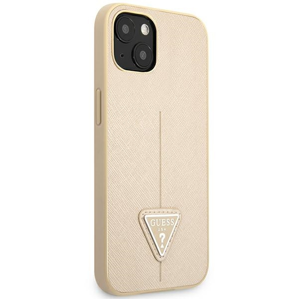 Guess GUHCP14SPSATLE iPhone 14 6.1" beige/beige hardcase SaffianoTriangle Logo