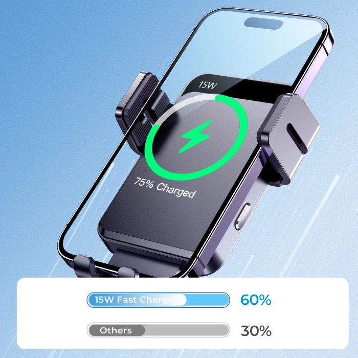 Joyroom JR-ZS219 Elektrohalterung mit 15 W induktivem Ladegerät für Armaturenbrett – Schwarz