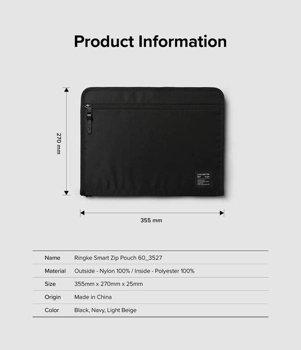 Ringke Smart Zip Pouch universal pouzdro laptop tablet (do 13'') stojan brašna organizér béžová