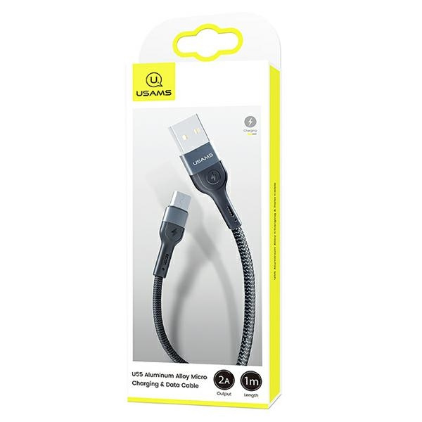 Câble Tressé USAMS Micro USB U55 2A 1m SJ450USB01 US-SJ450 Noir