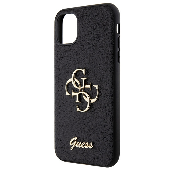 Guess GUHCN61HG4SGK iPhone 11 / Xr 6,1" nero/nero durocase Glitter Script Big 4G