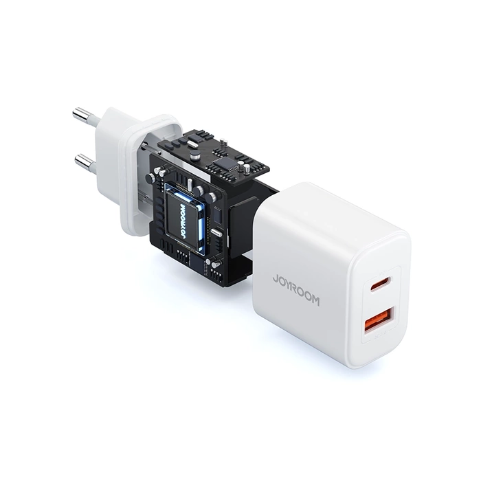 EU Joyroom JR-TCF05 Chargeur USB-A USB-C 20W + câble USB-C - blanc