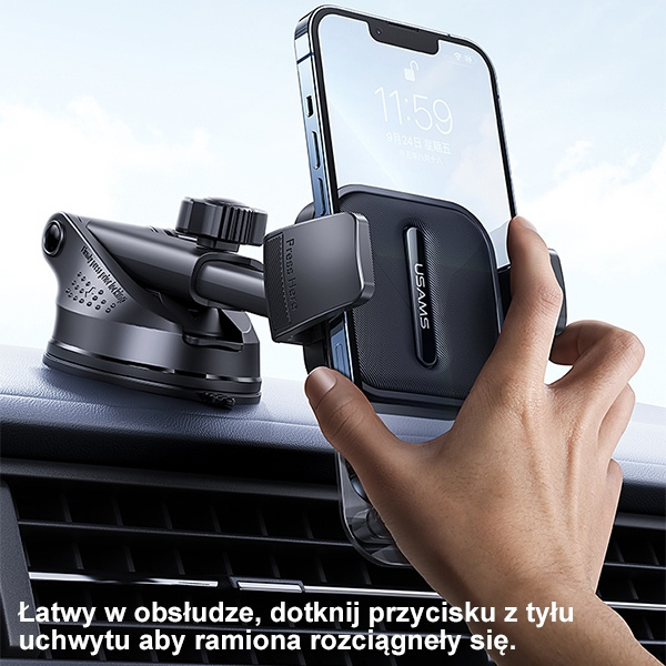 USAMS Držák kokpit/čelní sklo černá/černá ZJ072ZJ01 (US-ZJ072)