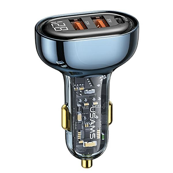USAMS Charg. sam. 1xUSB-C 2xUSB-A 125W Fast Charge transparent blue CC158CC02 (US-CC158)