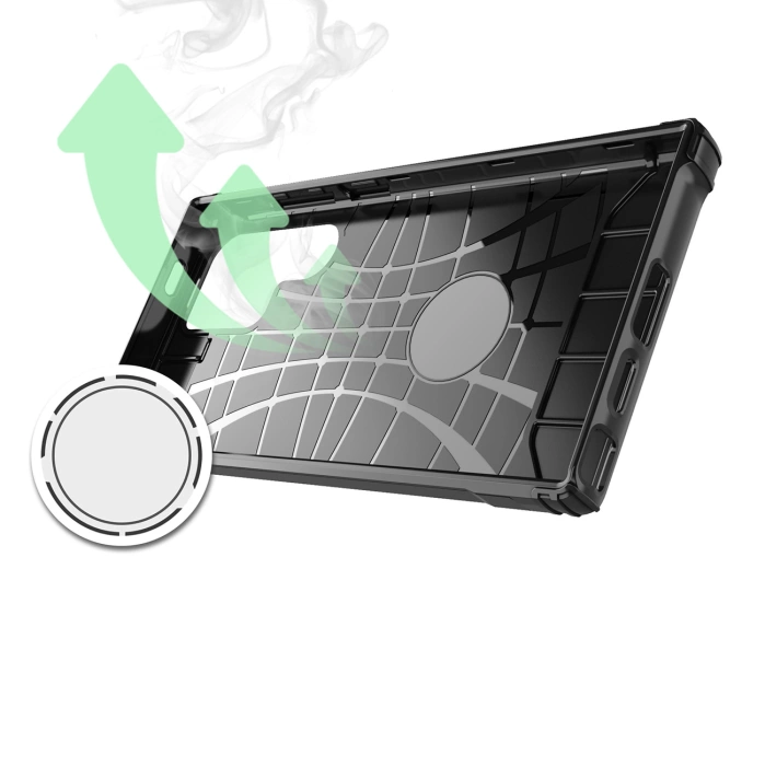 Hybrid Armor Hülle für Samsung Galaxy S25 Ultra gepanzerte Hybridhülle - Schwarz