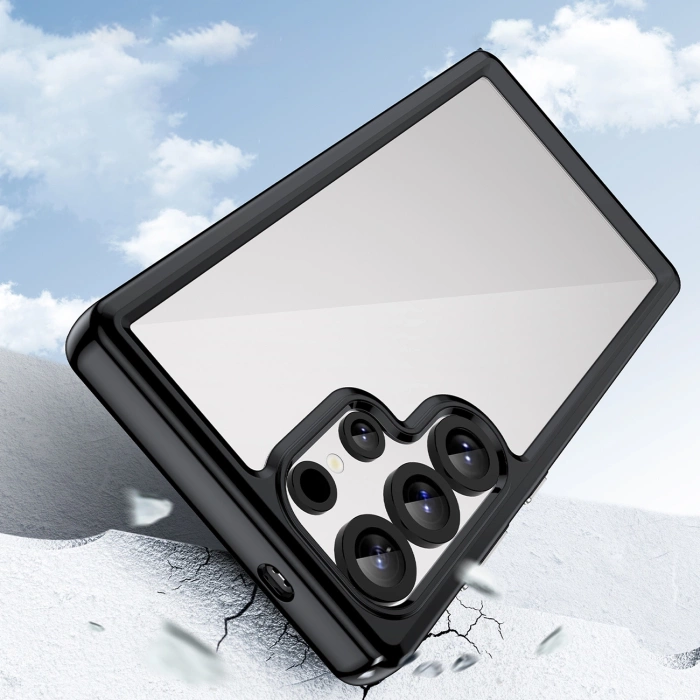 Outer Space Case Silikonhülle mit Gelrahmen für Samsung Galaxy S25 Ultra – Schwarz