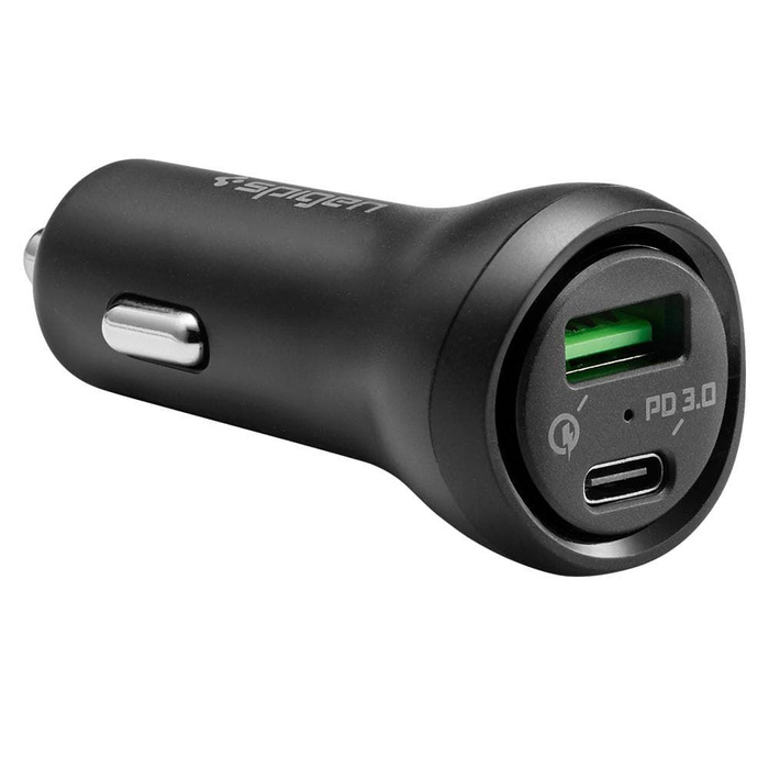 Spigen STEADIBOOST F31QC CHARGEUR DE VOITURE 2 PORTS PD27W/QC3.0 NOIR