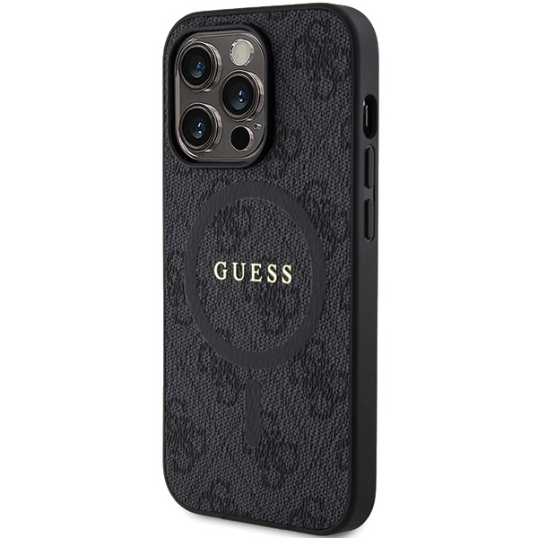 Etui Guess GUHMP13XG4GFRK iPhone 13 Pro Max 6.7" czarny/black hardcase 4G Collection Leather Metal Logo MagSafe Case