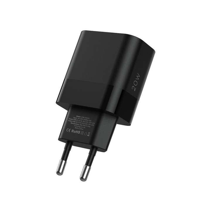 TECH-PROTECT C20W CARICATORE DI RETE A 2 PORTE PD20W NERO