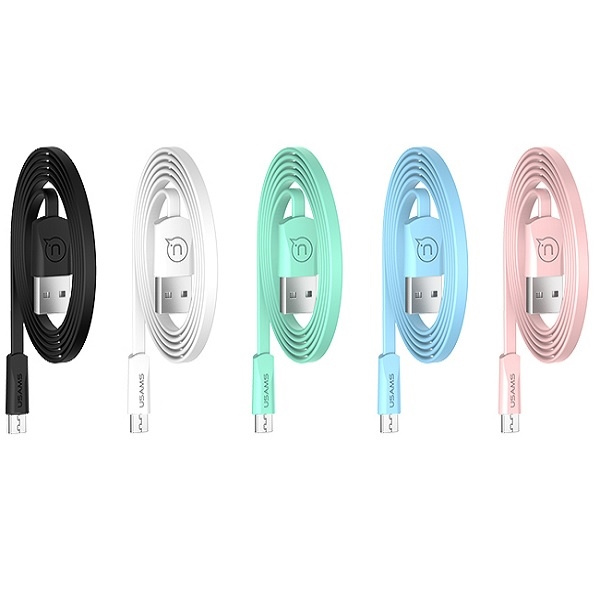 Câble USAMS plat MicroUSB 1.2m Bleu