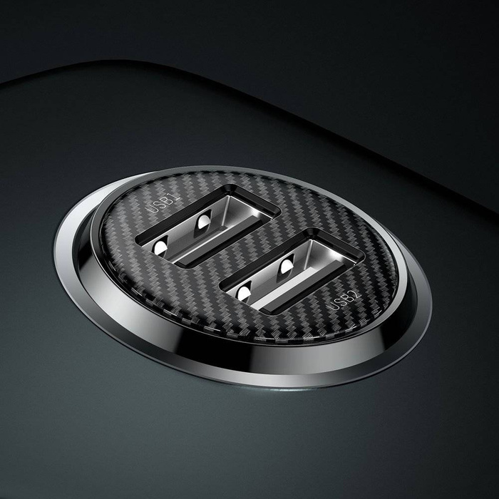 [Po vrácení] Baseus Grain Pro nabíječka auto 2x USB 4,8 A černá (CCALLP-01)