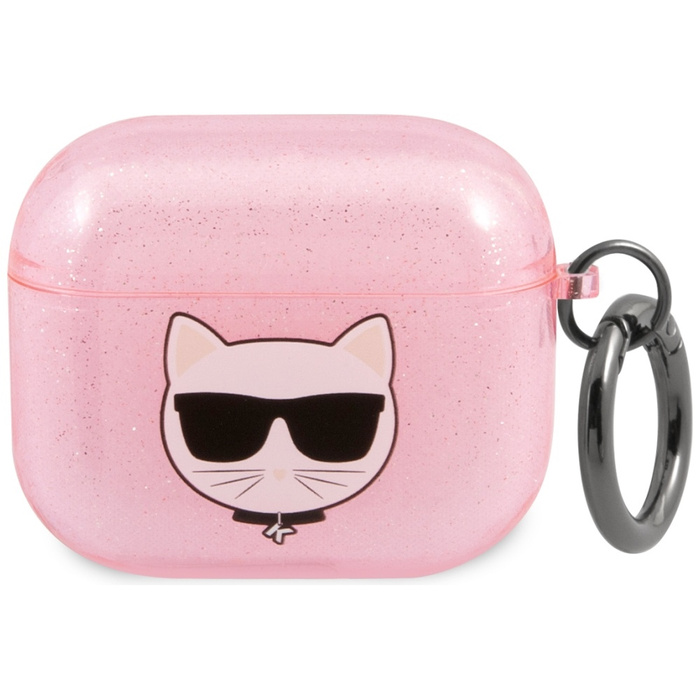 Karl Lagerfeld KLA3UCHGP AirPods 3 Hülle rosa / rosa Glitzer Choupette