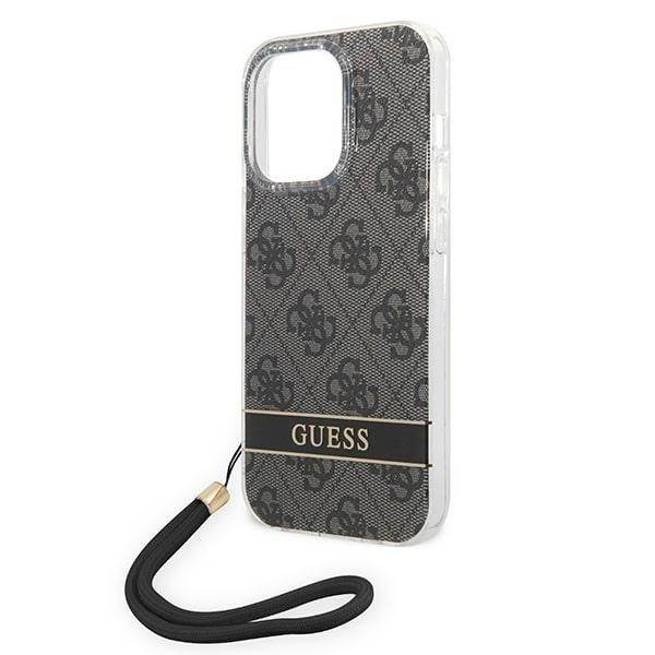 Case GUESS Apple iPhone 14 Pro Max 4G Print Strap Black Hardcase
