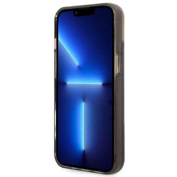 Hülle GUESS Apple iPhone 14 Plus Liquid Glitter Palm Kollektion Schwarz Hartcase