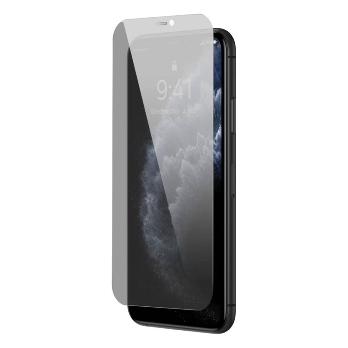 Baseus in vetro temperato per iPhone 11 Pro Max / iPhone XS Max Privacy Anti Spy (privatizzazione) con copertura altoparlante + posizionatore (SGBL061702) (custodia adatta)