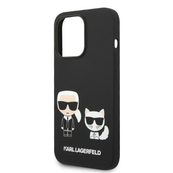 Case KARL LAGERFELD Apple iPhone 14 Pro Liquid Silicone Karl &amp; Choupette MagSafe Black Hardcase