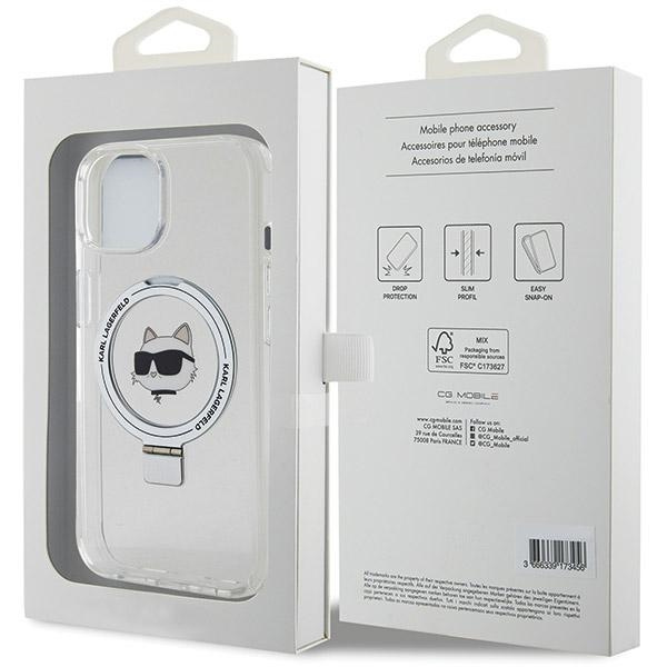 Case Karl Lagerfeld KLHMP15MHMRSCHH iPhone 15 Plus 6.7" white/white hardcase Ring Stand Choupette Head MagSafe Case