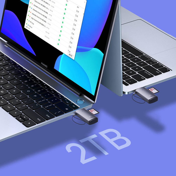 Baseus Lite Series adaptér SD / TF USB čtečka karet šedá (WKQX060013)