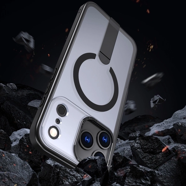 Etui Hybrid Armor X na Samsung Galaxy S25 FE z podstawką kompatybilne z MagSafe - czarne