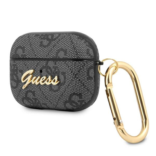  GUESS  Estuche de los AirPods Pro 4G Script Metal Collection Gris