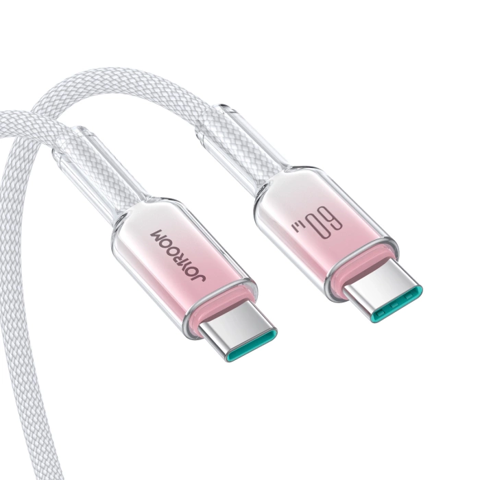 Joyroom S-A42 Crystal-Clear Series 60W USB-C – USB-C-Kabel 1,2 m – Weiß