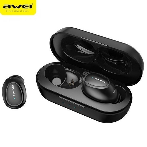 Sluchátka AWEI Bluetooth Wireless 5.0 T16 TWS Dokovací stanice černá