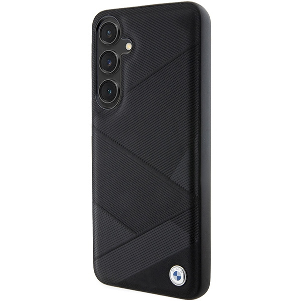 Funda BMW BMHCS24M23RCGPK Samsung Galaxy S24+ S926 negro/negro durocase Signature Cuero Crossing Lines Pattern Case