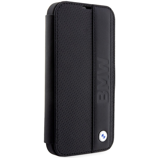 Funda BMW BMBKP14X22RDPK iPhone 14 Pro Max 6.7" libro negro/negrocase Piel Textured&Stripe