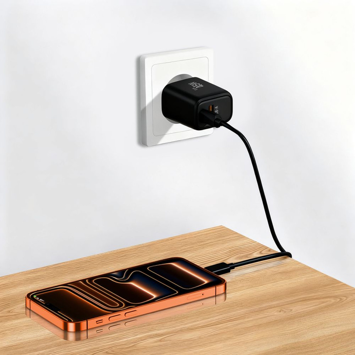 TECH-PROTECT NCA45W-GAN 2-PORT NETWORK CHARGER PD 45W / QC3.0 BLACK