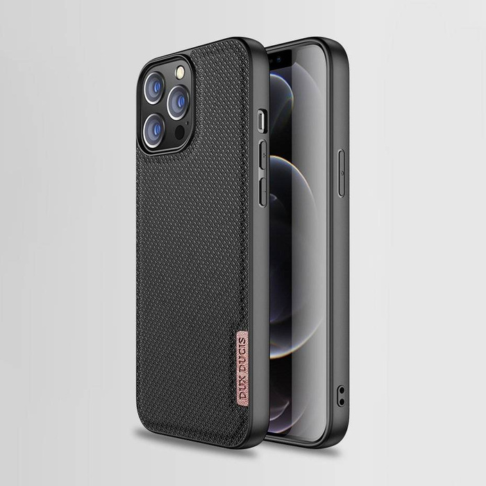Dux Ducis Fino case covered with nylon material for iPhone 13 Pro Max gray