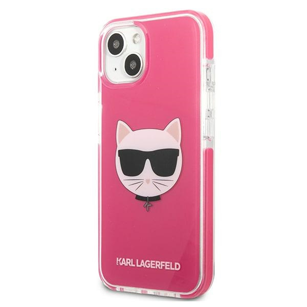 Case KARL LAGERFELD Apple iPhone 13 Choupette Head Fuchsia Pink Hardcase