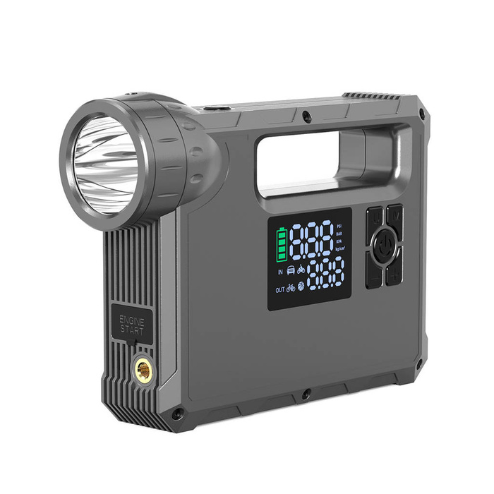 Choetech jump starter con compresor, powerbank 8000mAh, linterna LED negra (TC0017)