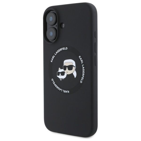 Karl Lagerfeld KLHMP16SSKCHTCK iPhone 16  6.1" czarny/black hardcase Silicone Karl&Choupette Heads MagSafe