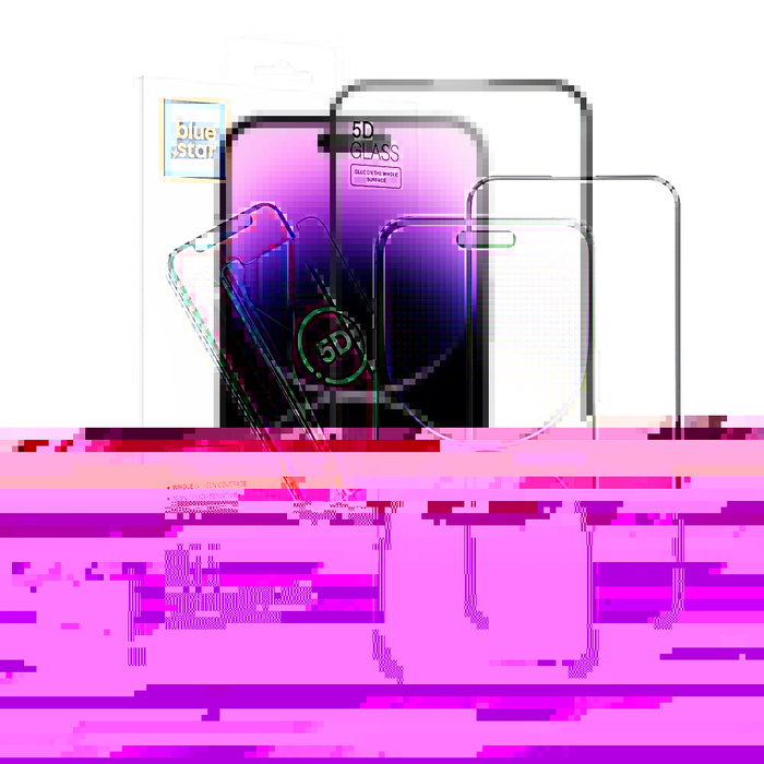 Szkło hartowane do iPhone 14 PRO MAX (full glue) Blue Star 5D czarne