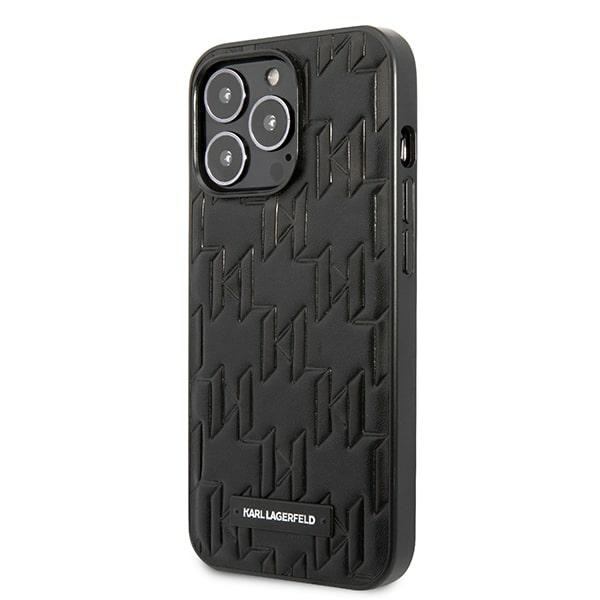 Hülle KARL LAGERFELD Apple iPhone 13 13 Pro Monogramm Plaque Schwarz Hartcase