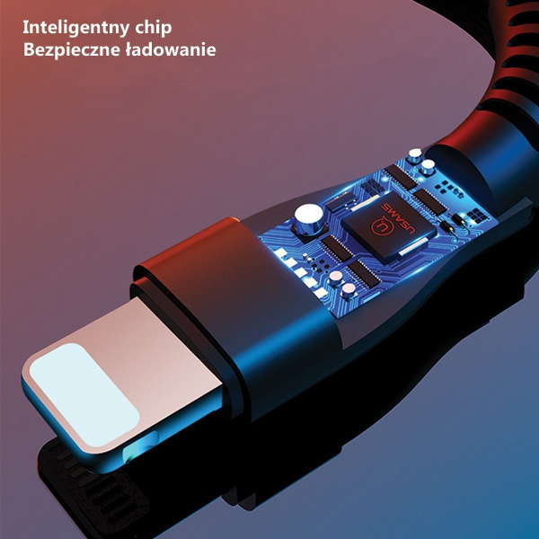 Kabel opletený USAMS Lightning 2A Fast Charging 1,2 m modrý