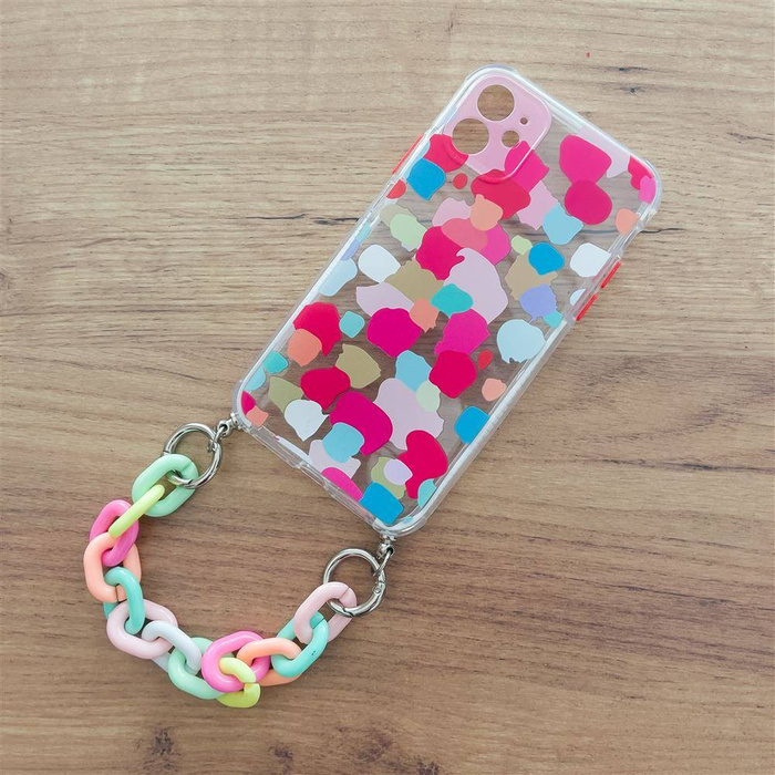 Color Chain Case gel elastisch hülle mit Kette Anhänger Kette für iPhone 8 Plus / iPhone 7 Plus multicolour