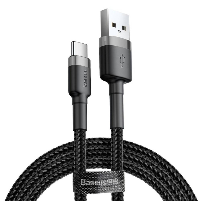 Baseus CAFULE TYP-C KABEL 300CM ŠEDÁ / ČERNÁ