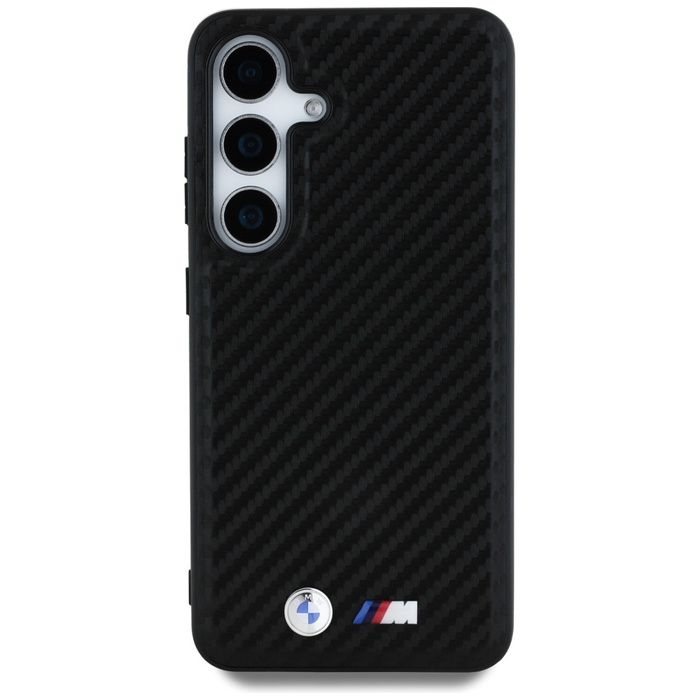 Hülle BMW Leder Carbon MagSafe für Samsung Galaxy S25+ schwarz