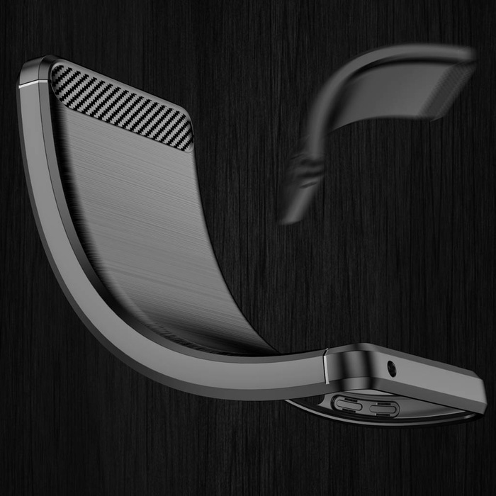 Carbone Case flexible coque couverture Google Pixel 7 Pro noir