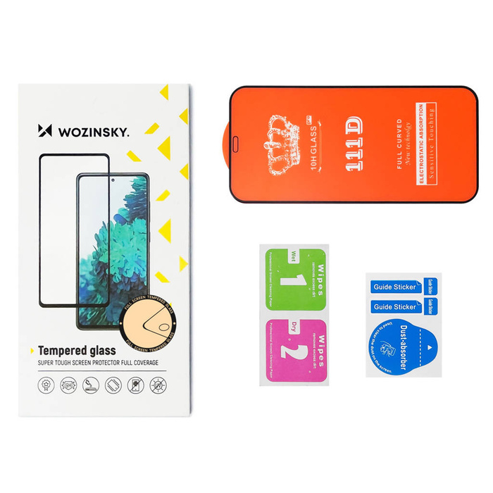 Verre trempé Wozinsky Full Glue Verre trempé pour Xiaomi Redmi A2 / Redmi A1 9H Couverture plein écran avec cadre noir