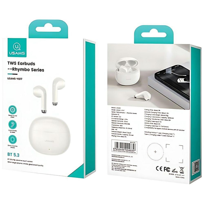 USAMS Słuchawki Bluetooth 5.3 TWS Rhymbo Series bezprzewodowe beżowy/beige BHUYO02 (US-YO17)