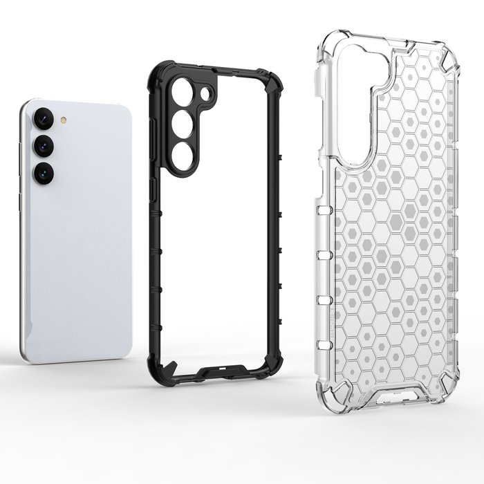 Obal Honeycomb Obal Pro Samsung Galaxy S23+ Pancéřový hybridní kryt Transparent Case