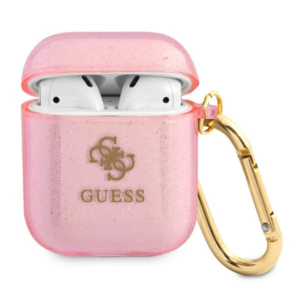 Case Guess GUA2UCG4GP AirPods cover pink / pink Glitter Collection