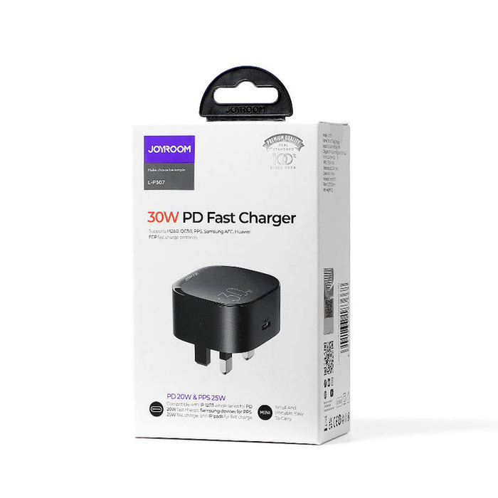 Small Fast USB Type C PD Charger 20W EU Plug Black (L-P307)